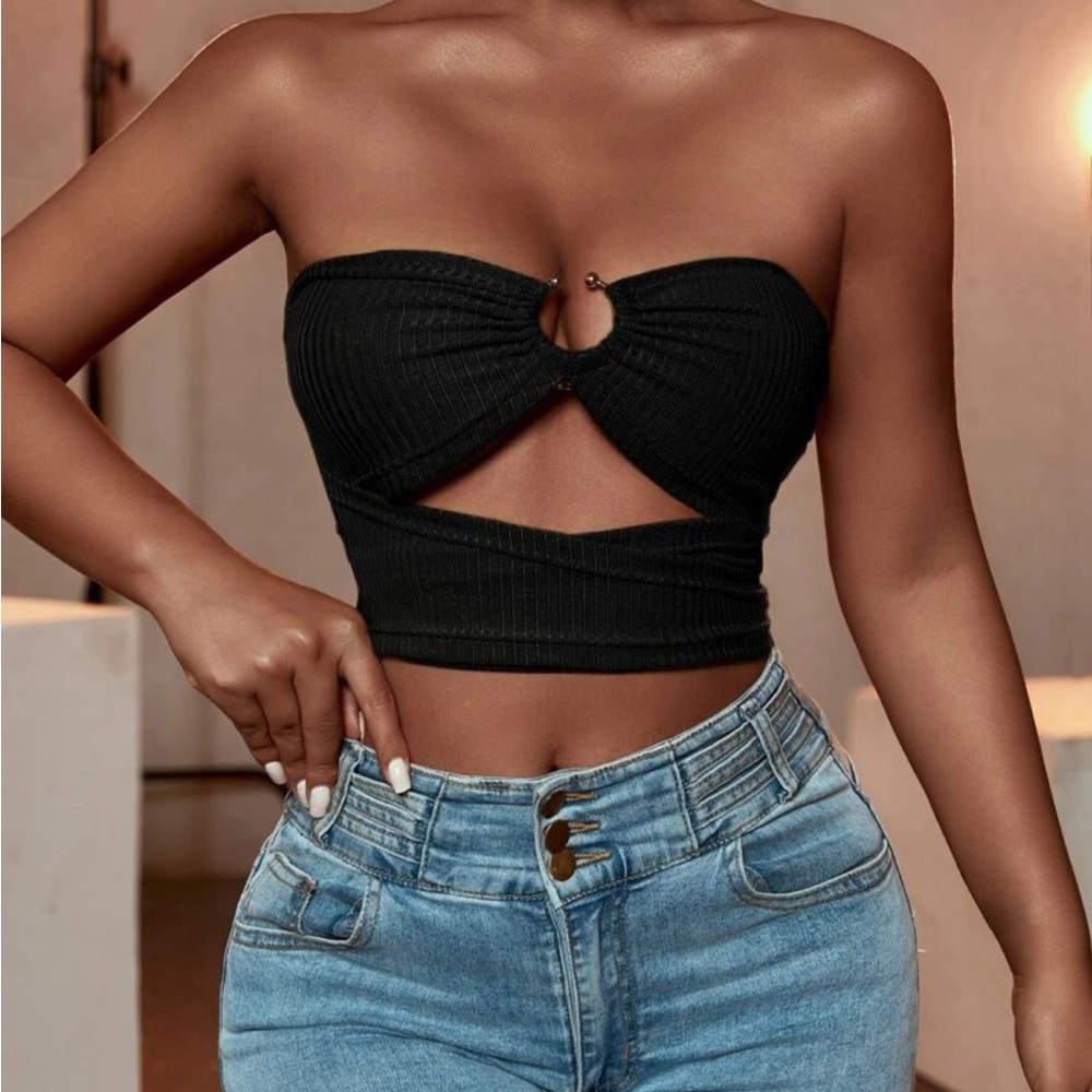 Shein Cutout Black Tube Top
